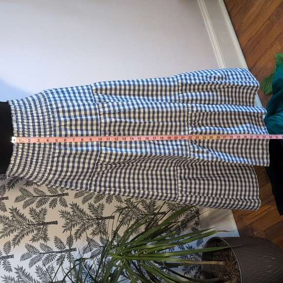 NWT Universal Thread Navy and White Checkered Tiered Maxi Skirt - Picture 6 of 8